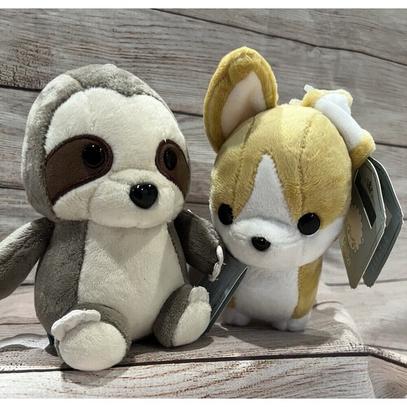 Bellzi Slothi Sloth And Corgi Dog Cute Plush Stuffed Animals Plush NWT - Picture 2 of 6